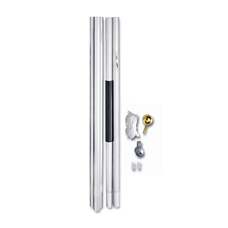 20' White Residential Aluminum Poles Set Without Flag 4