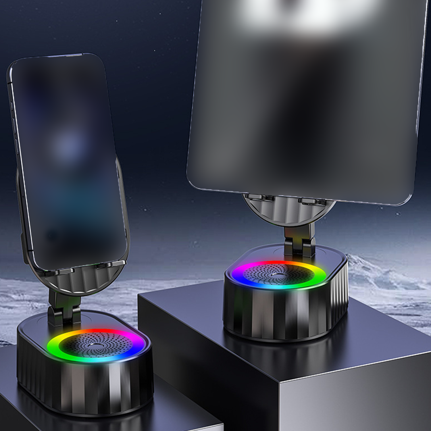 Cell Phone Stand w/ Wireless Bluetooth Speaker 4