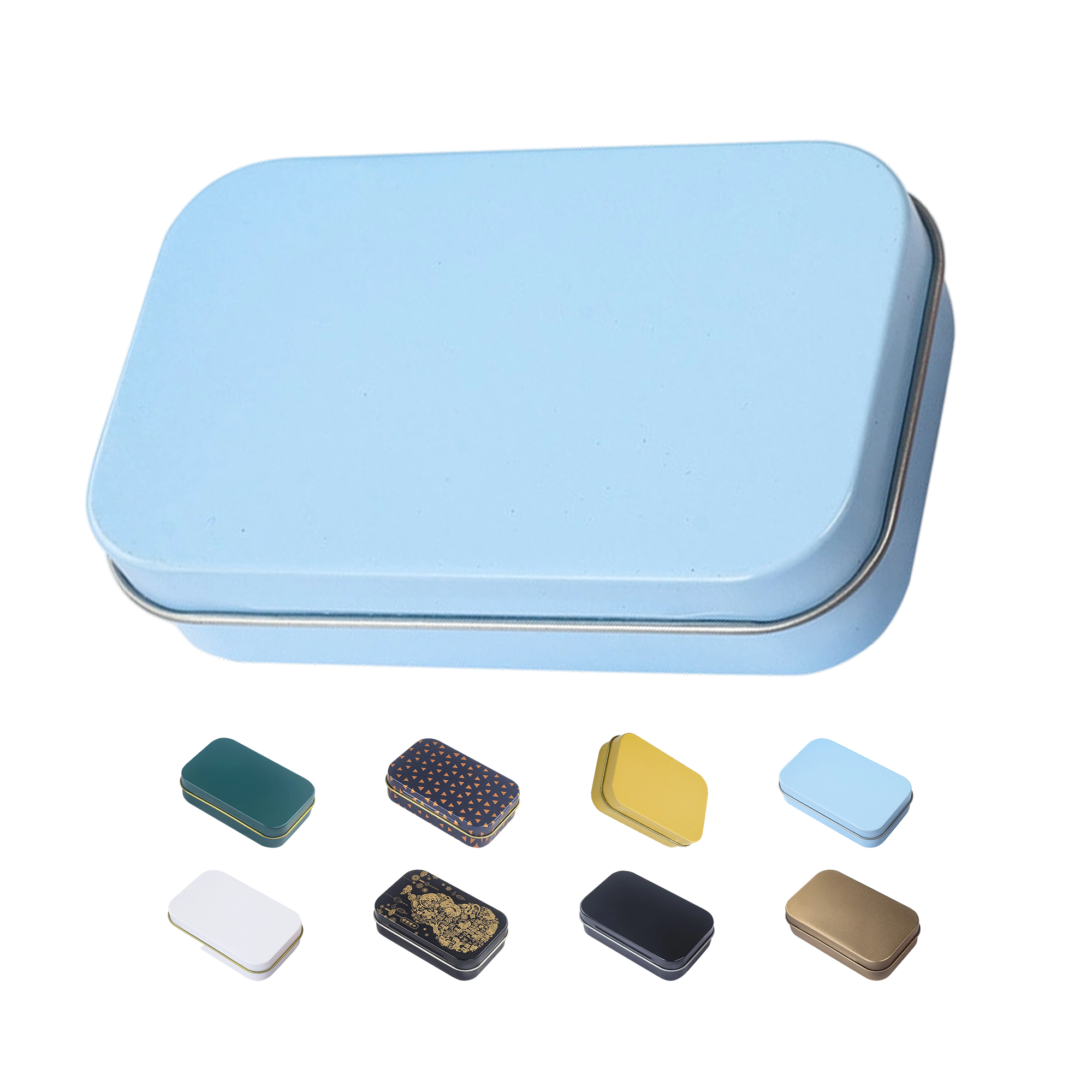 Tinplate Rectangular Hinged Storage Box With Lid 7