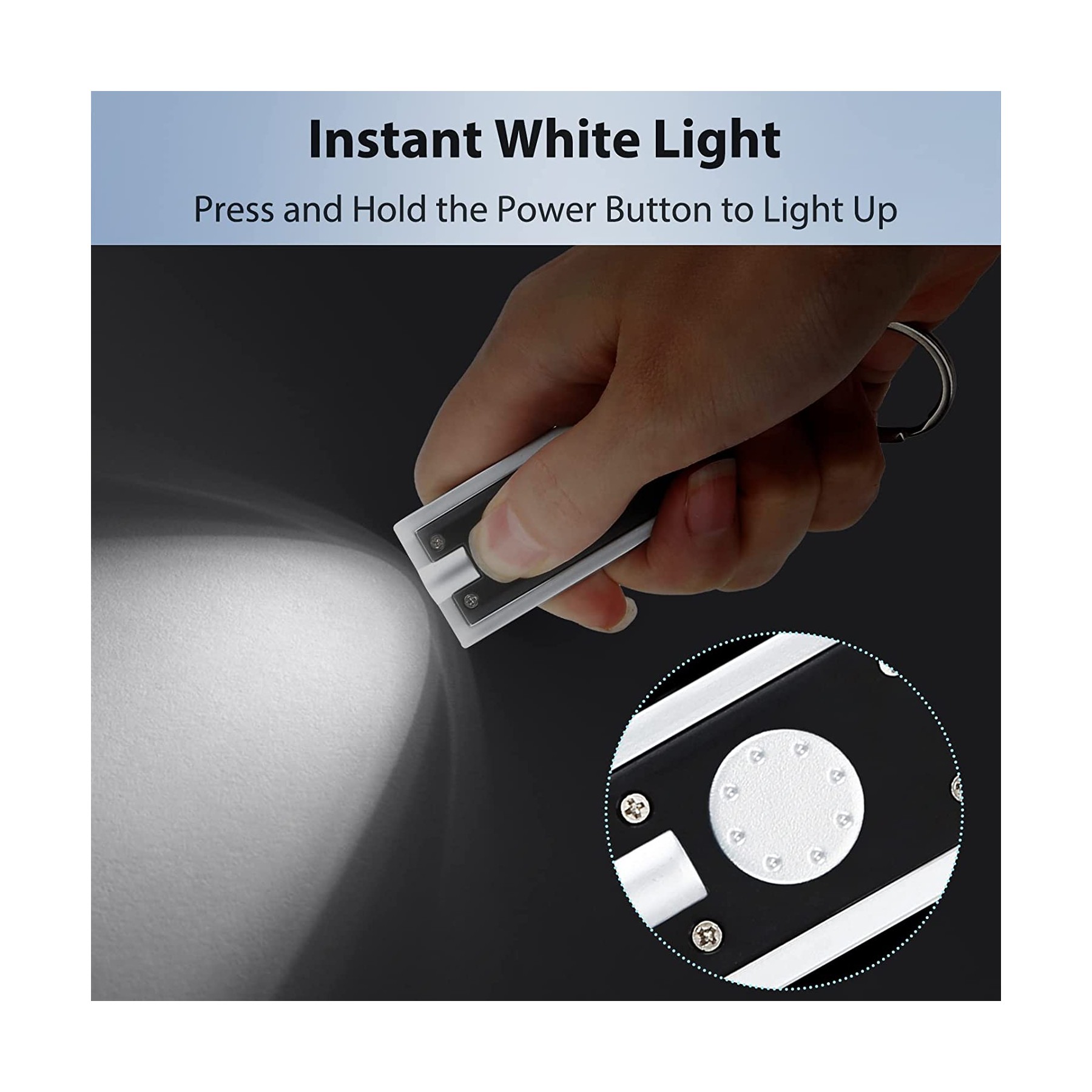 Rectangular Mini Portable LED Lights Keychains Flashlight 4
