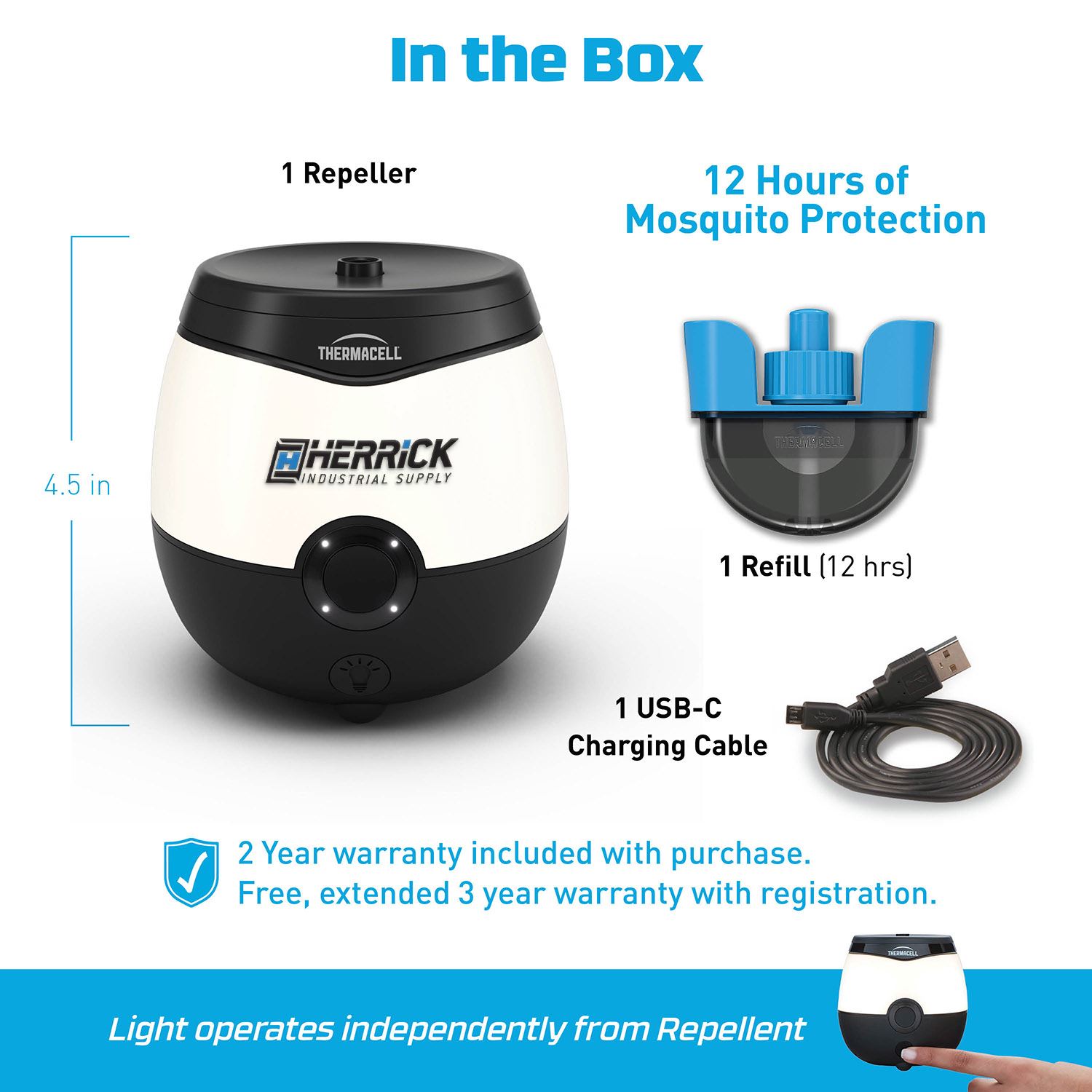 THERMACELL® RECHARGEABLE MOSQUITO REPELLER + GLOW LIGHT 4