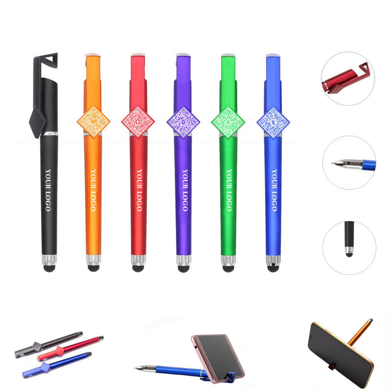 Qr Code Stylus Ballpoint Gel Pen With Phone Holder 1