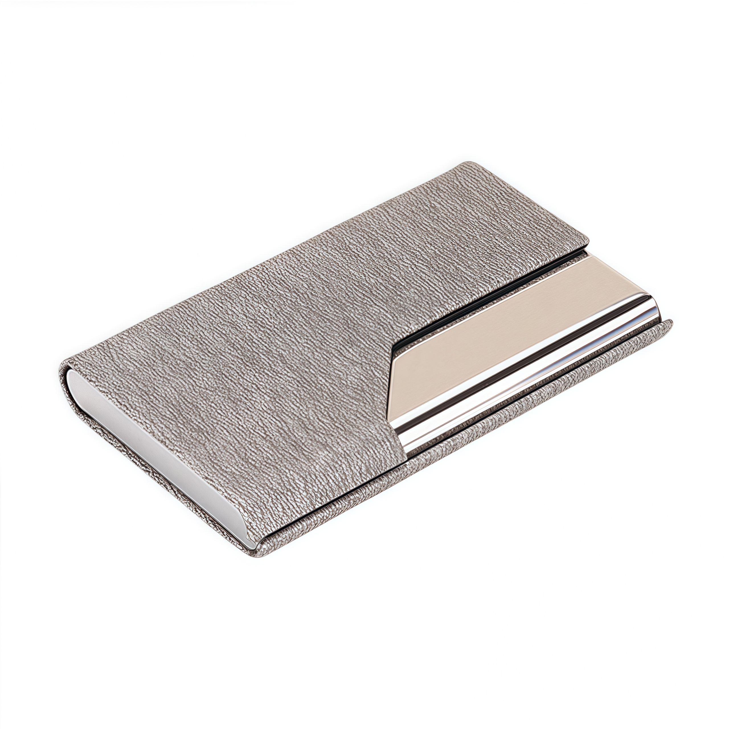 Portable Card Holder Metal Business Name Card Case Gift Promotional Stainless Steel PU Namecard Box 2