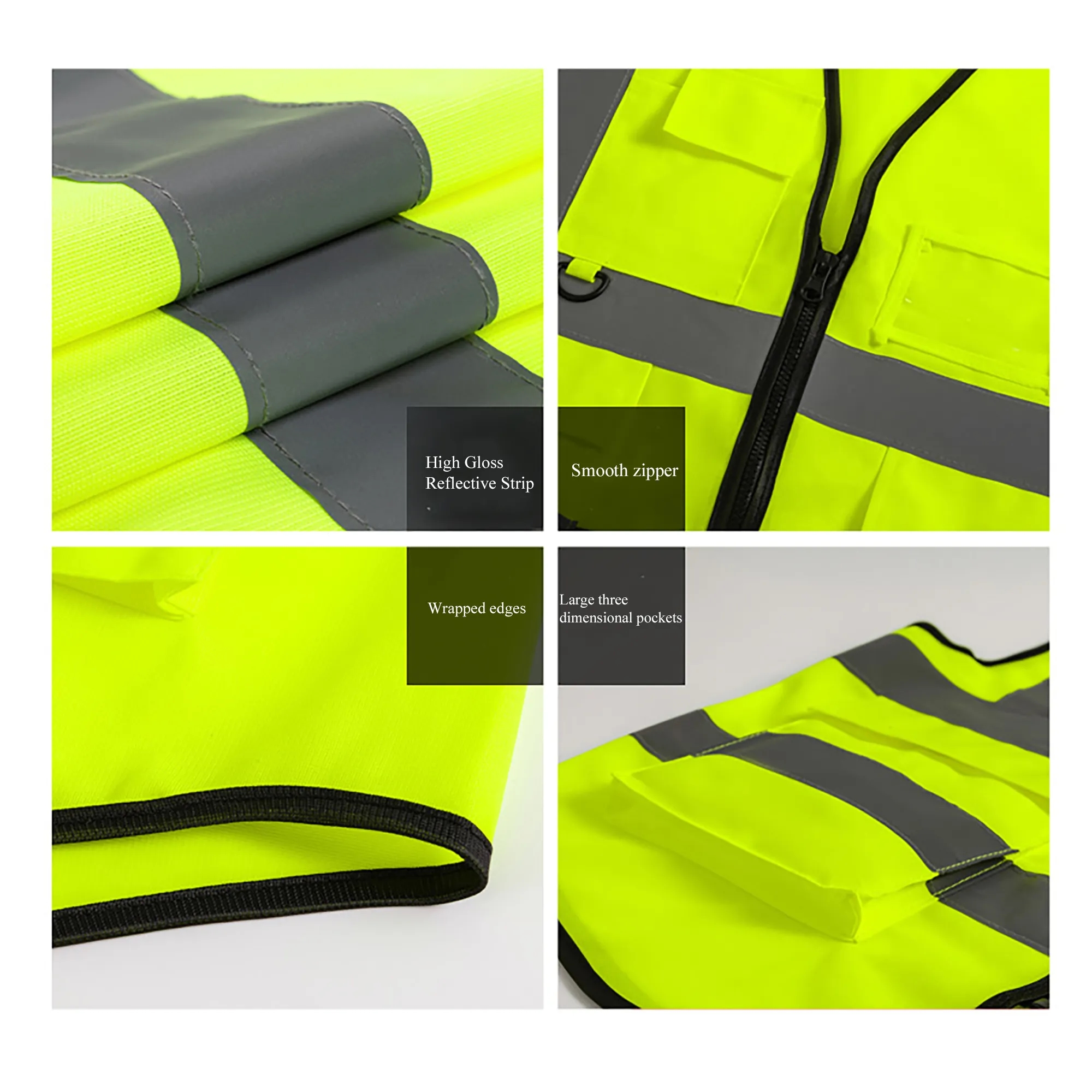 Safety Vest with Reflective Strips MOQ 100PCS 3
