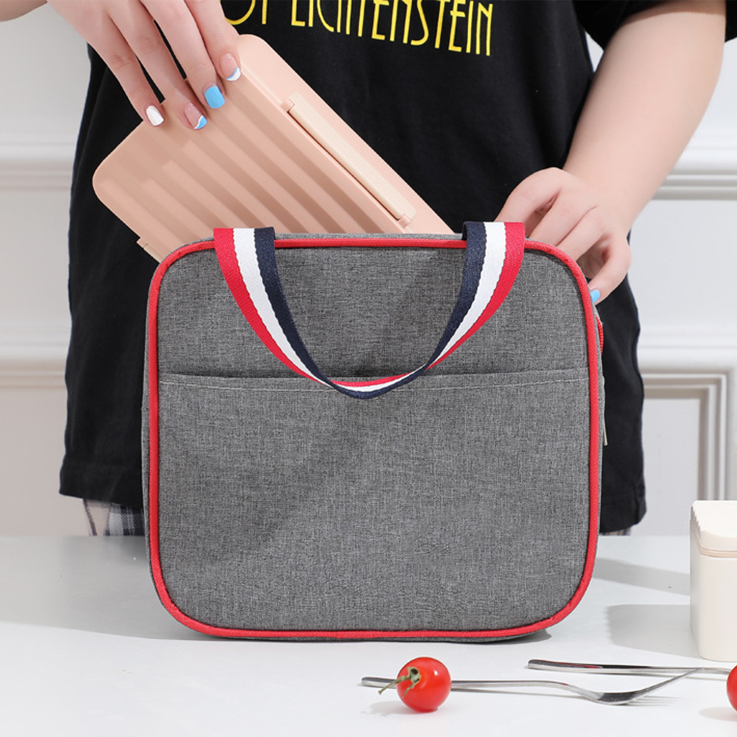 Office worker's business hand-held insulated lunch bag 7