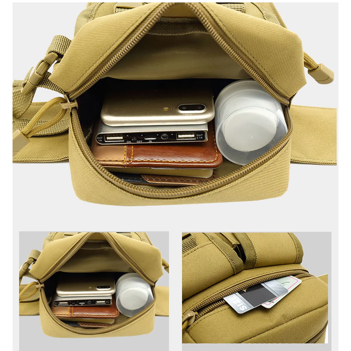 Tactical Waist Pouch Fanny Pack W/ Water Bottle Holder 3