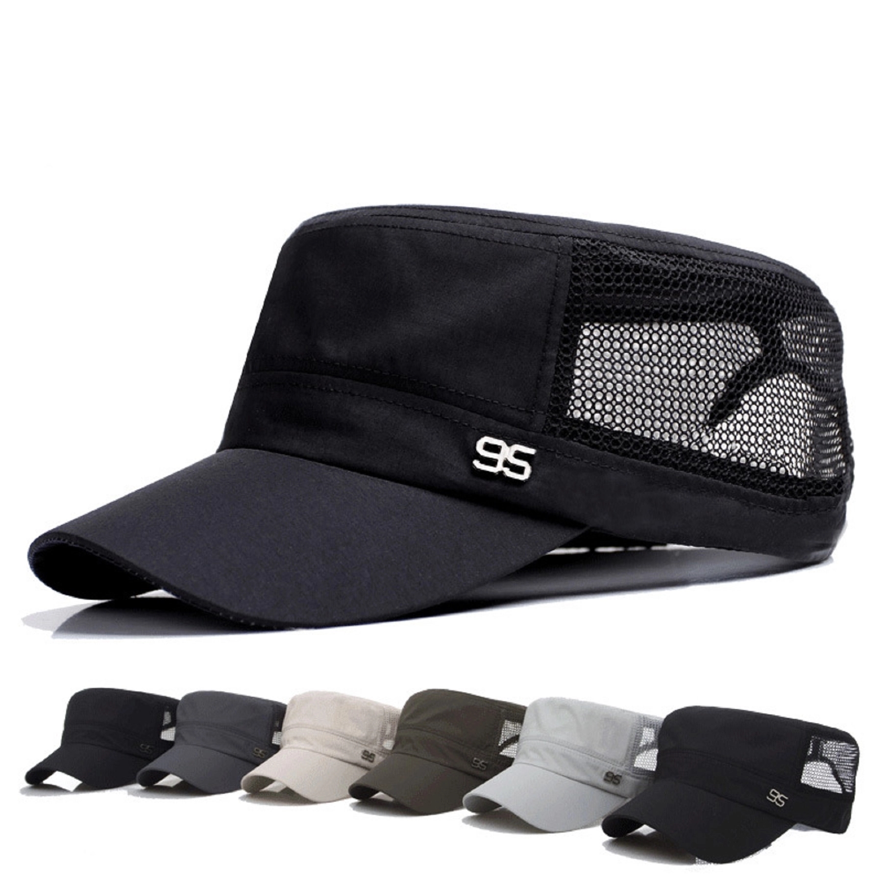 Flat Crown School Cap with Mesh 2