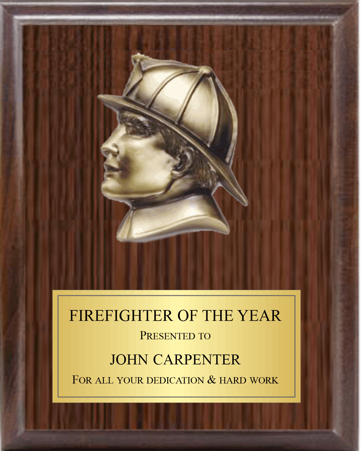 5" Fireman Profile On Plaque 3