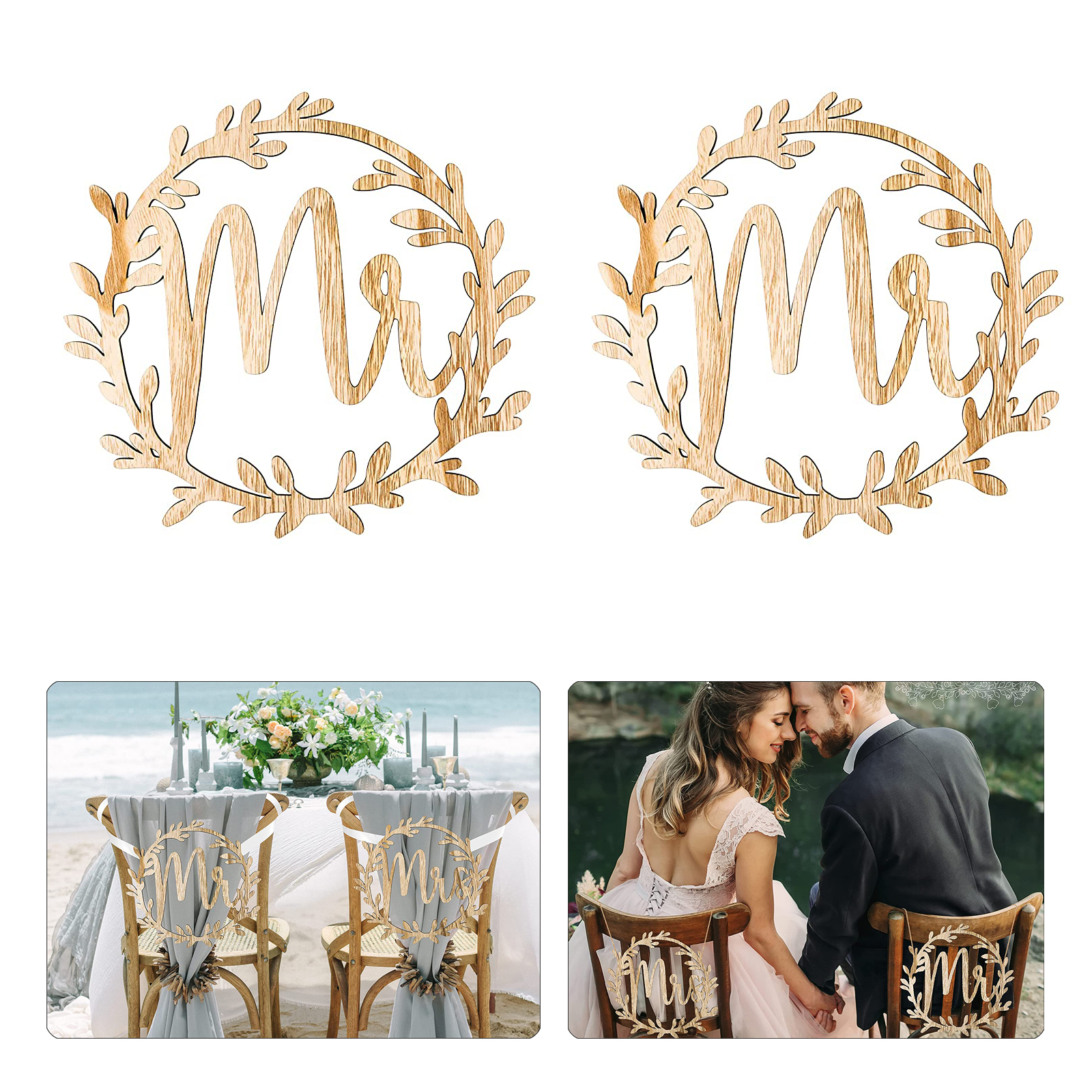 Forever Craft Bride and Groom Chair Signs 2