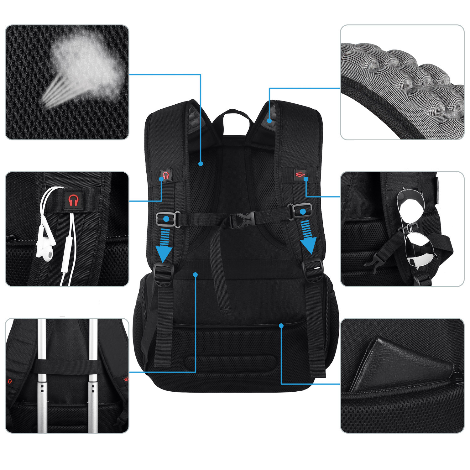 Travel Laptop Backpack with USB Port 8