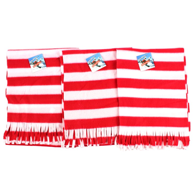 Fleece Scarves - Red Fringe 2
