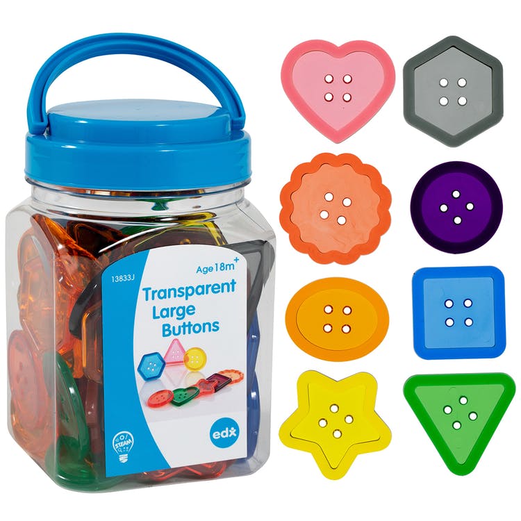 Large Transparent Button Counters - Assorted Colors 1