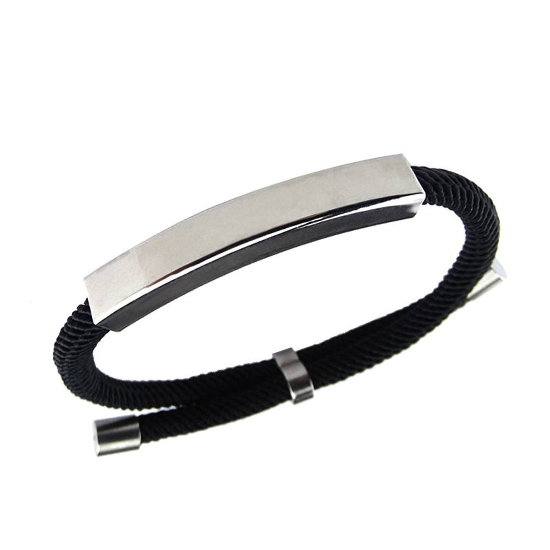 Stainless Steel Braided Cotton Rope Bracelet 2