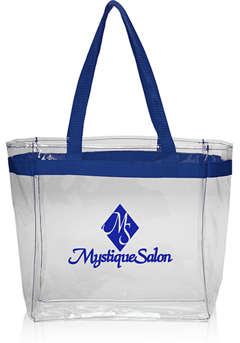 Color Handles Clear Plastic Tote Bags 1