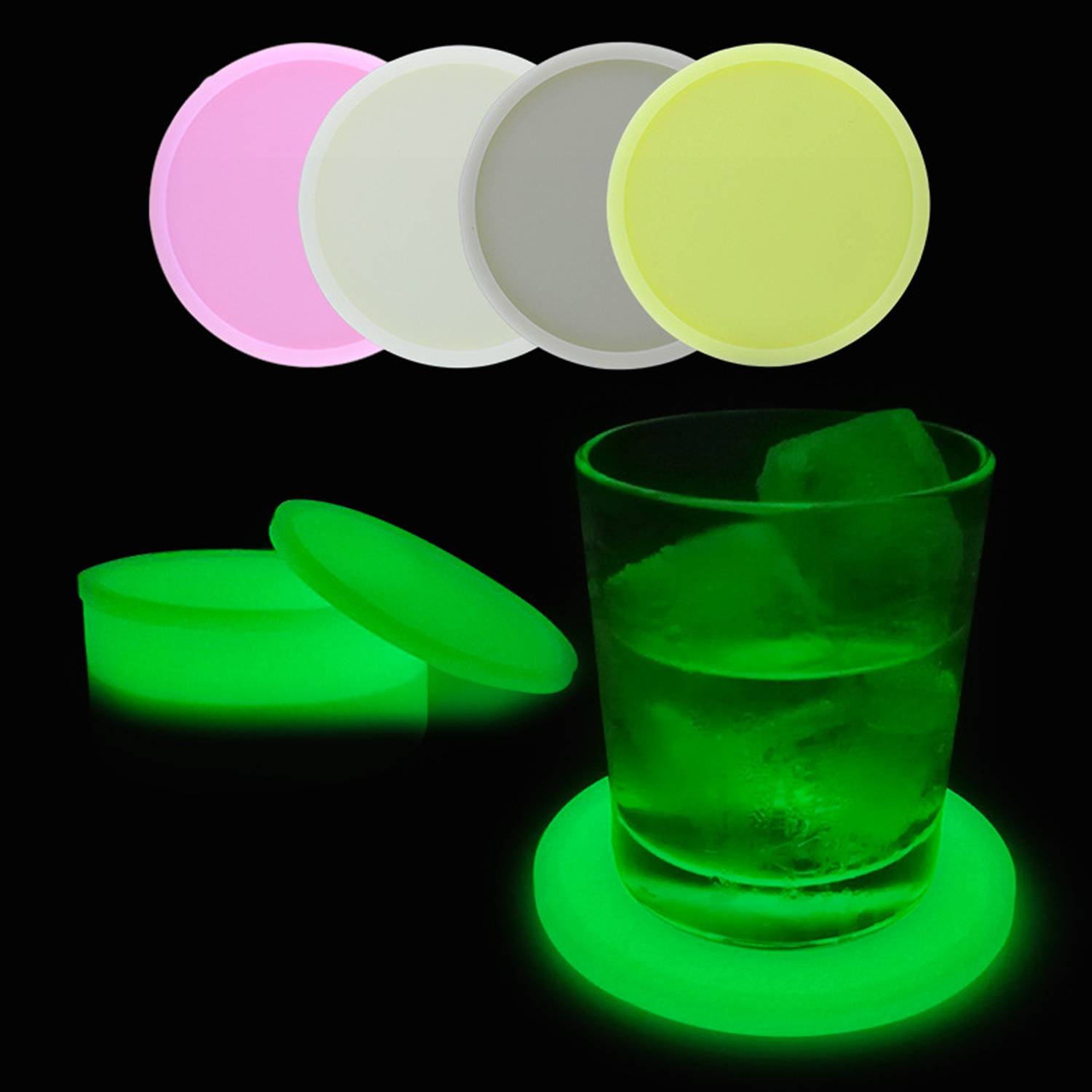 4 Inch Round Silicone Luminous Coasters 10