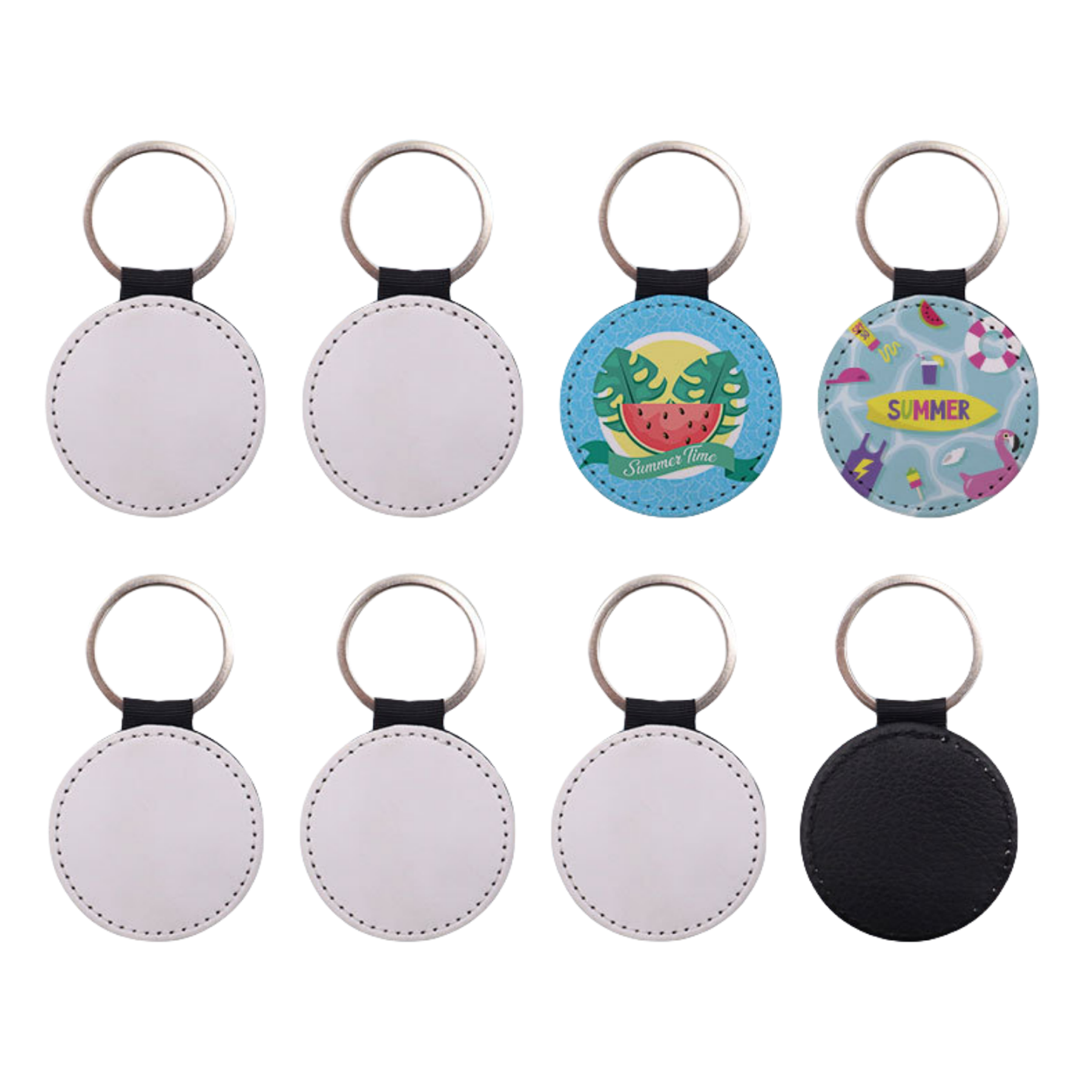 Customized Round PU Keychain 1
