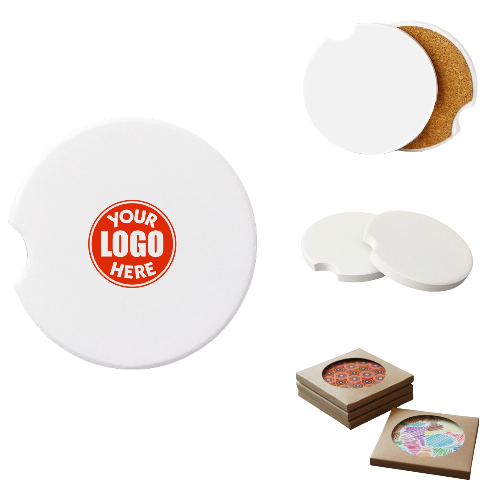Round Coaster w/Wood Base 1