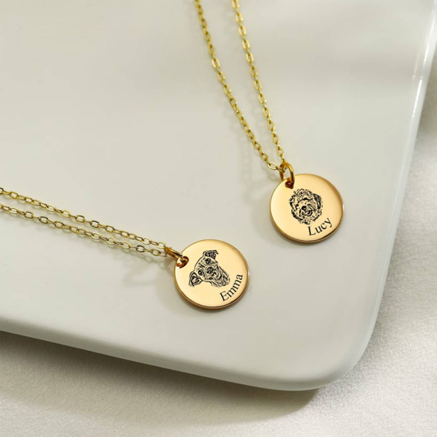 Custom Stainless Steel Pet Portrait Necklace 8