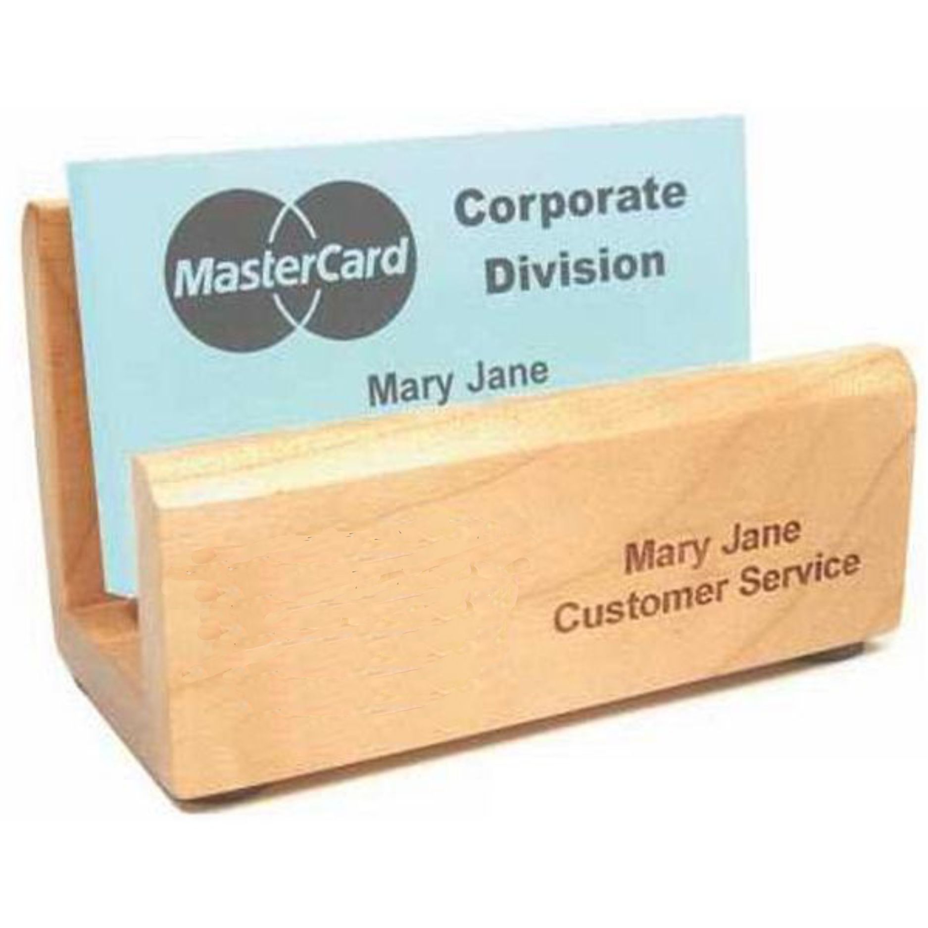 Laser Engraved Maple Card Holder 2