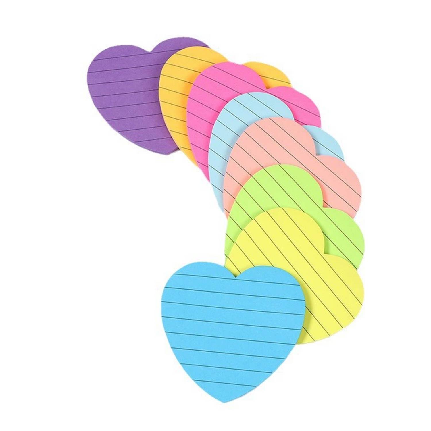Custom Colorful Heart Shape Self-sticking Memo Notes Pad 5