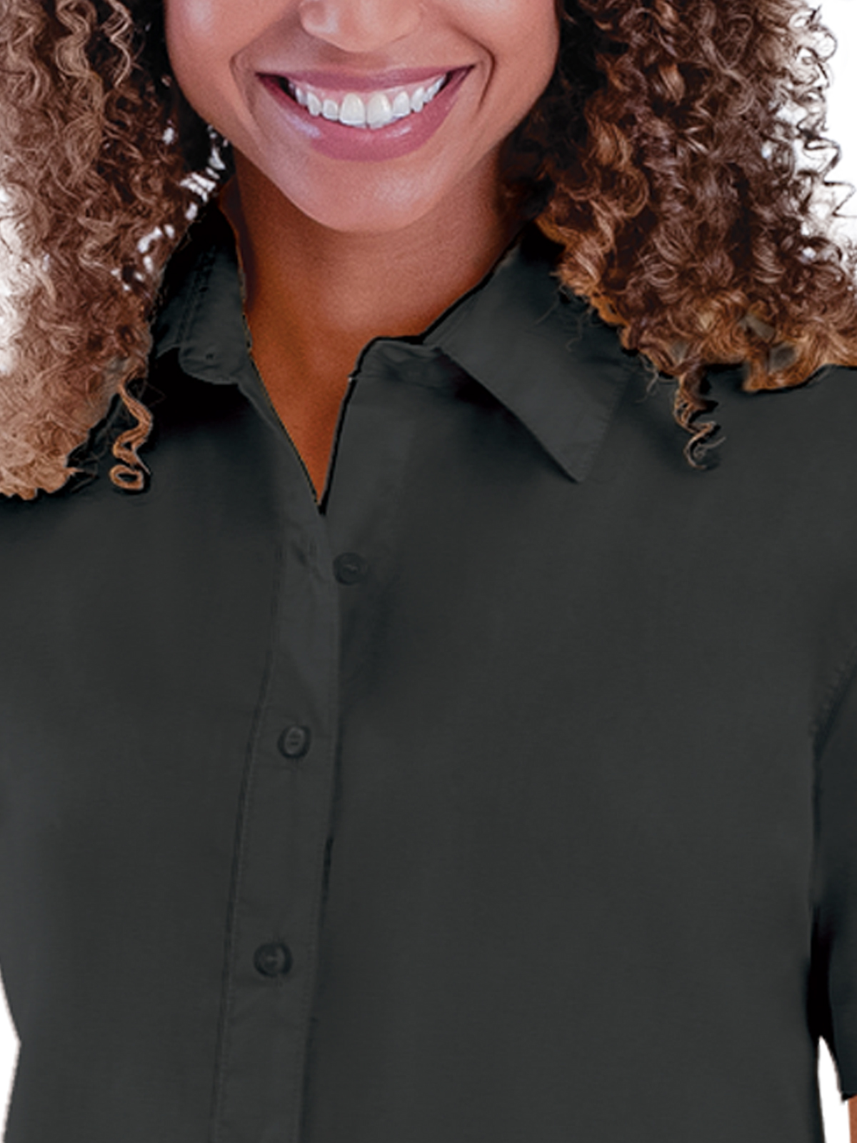 Blue Generation - Women's Pocketless Short Sleeve Poplin Shirt 20