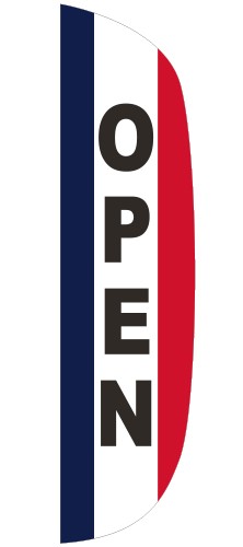"OPEN" 3' x 15' Message Flutter Flag 1