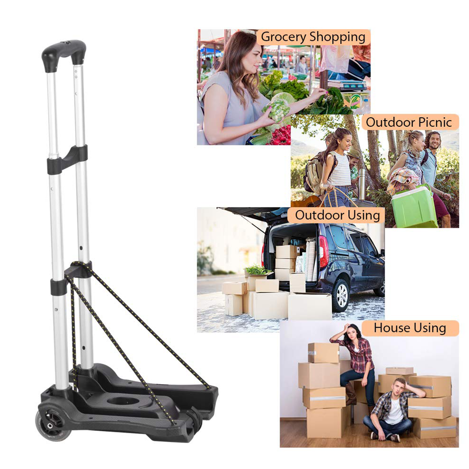 Portable Foldable Outdoor Hand Truck for Luggage & Cargo 5