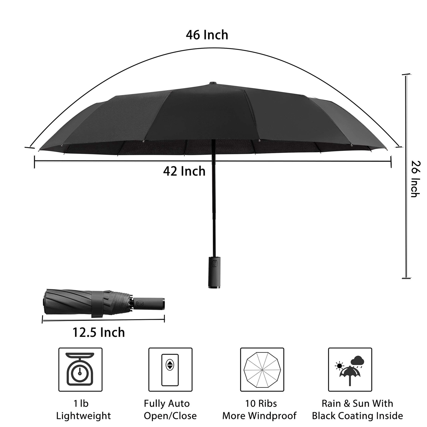 Travel Umbrella Windproof Automatic Umbrella 2