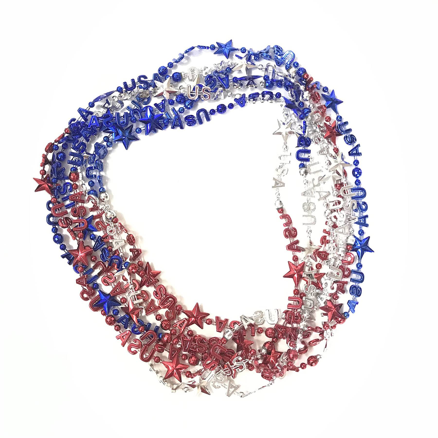 Independence Day USA Pentagram Bead Necklace 5