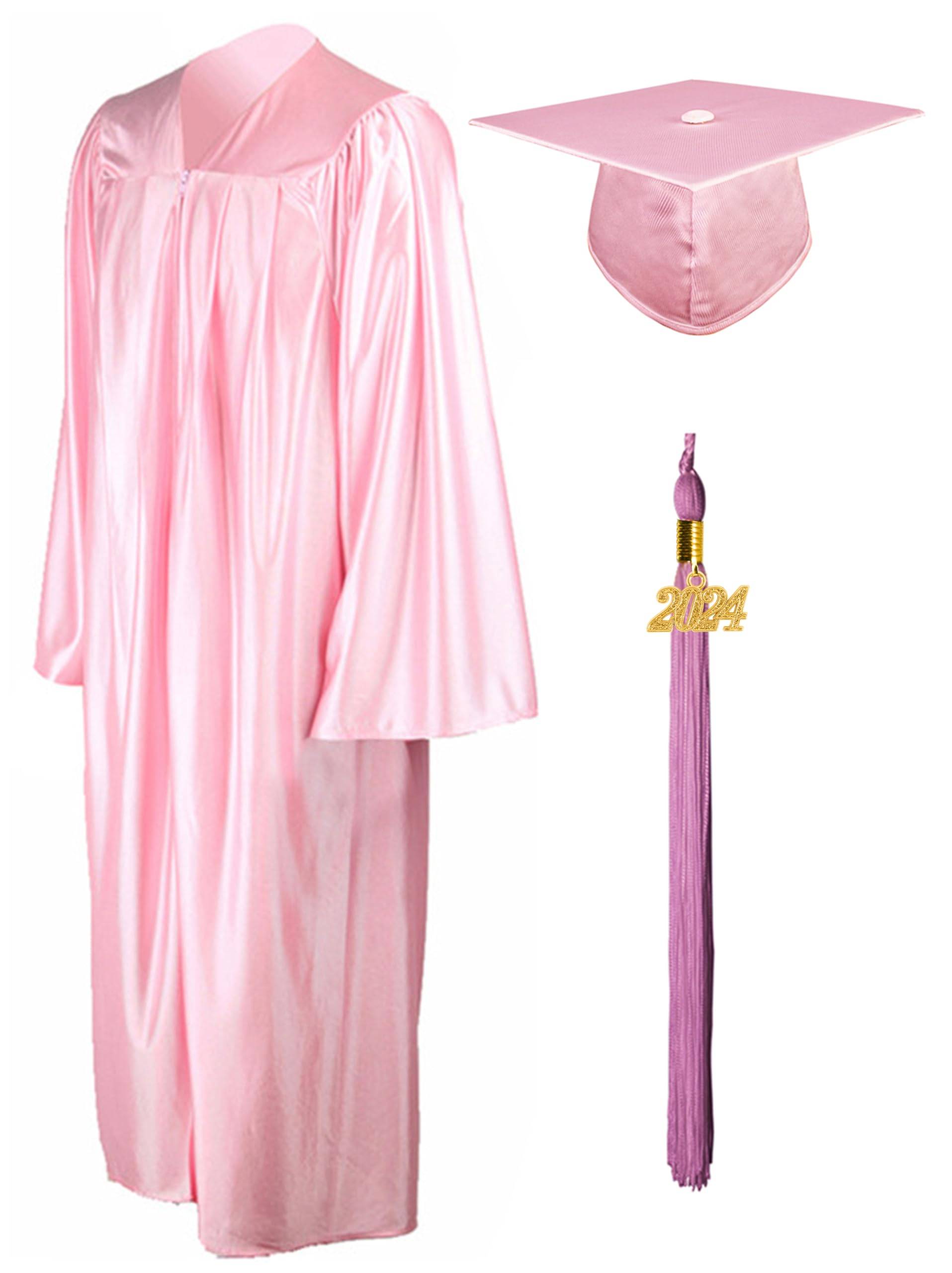 Shiny Graduation Gown Cap Tassel Set 5