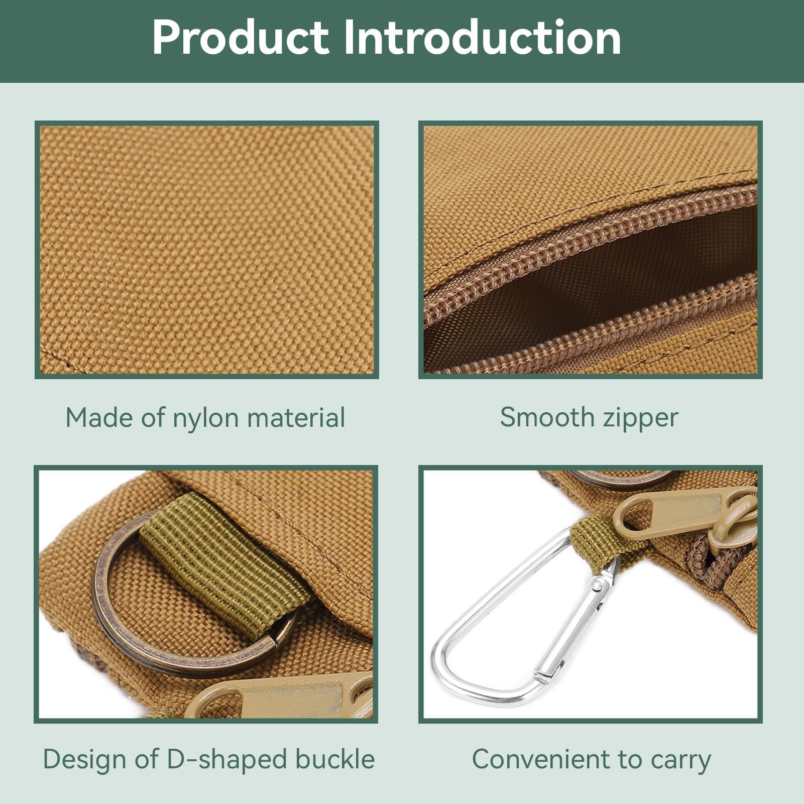 Mini Size EDC Utility Pouch Bag Waist Pack w/ Carabiner 3