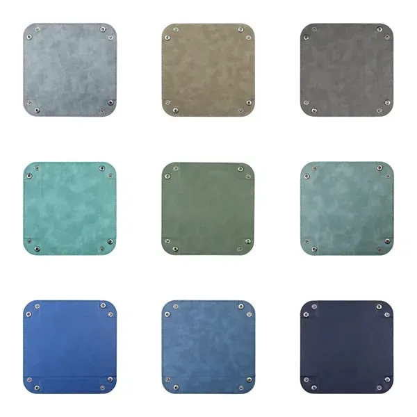 Square PU Leather Dice Tray - Foldable Design 8