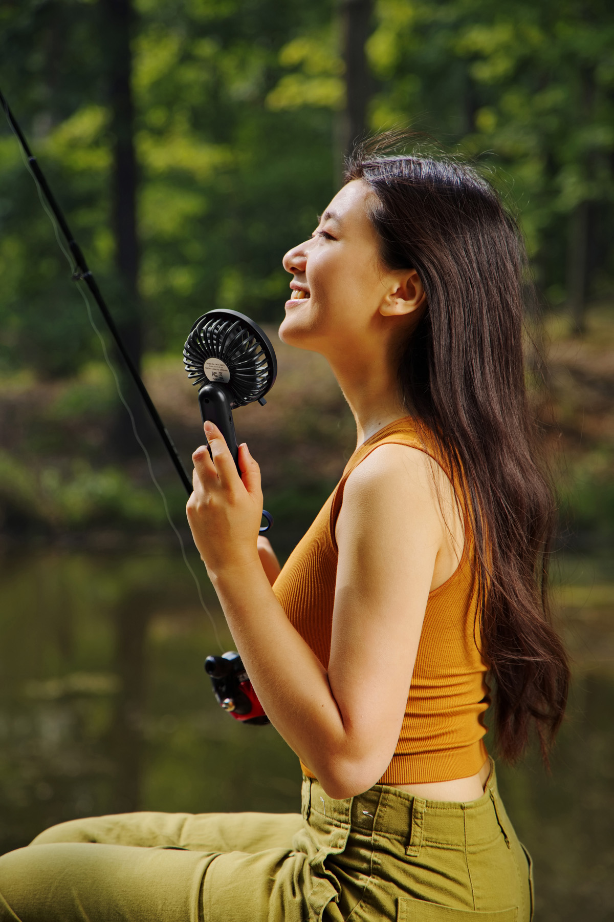 Quiet Breeze Rechargeable Hand Fan with Carabiner 20