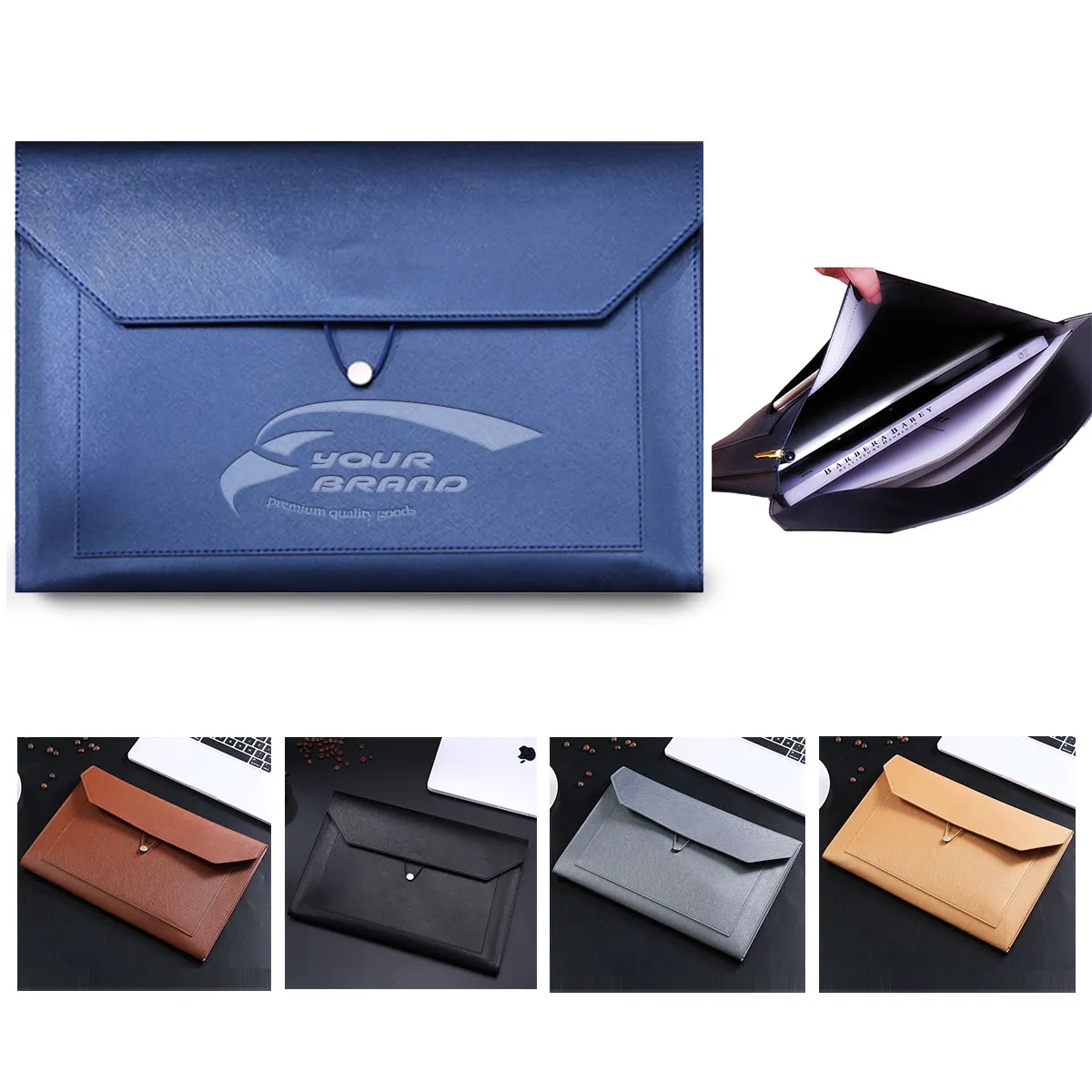 PU Leather Business A4 File Folder Document Storage 3