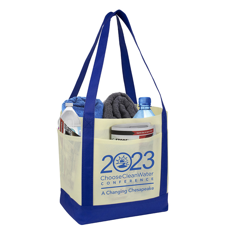 18"W x 12"H x 7" Gusset - "THE CRUISER" Faux Canvas 3-Pocket Value Tote 18