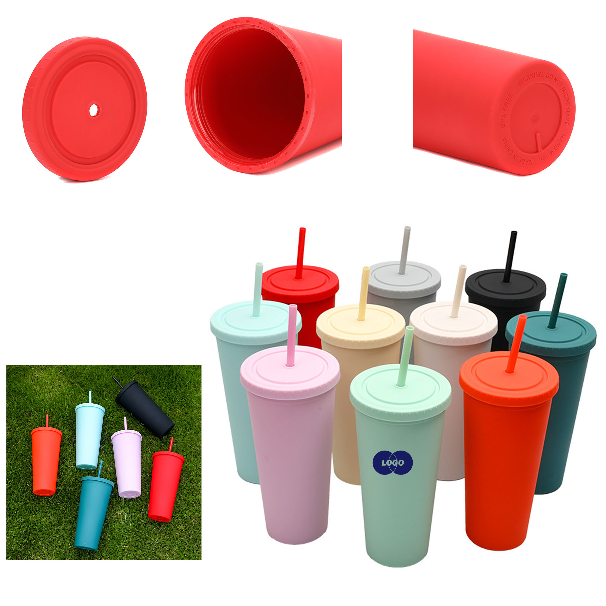Reusable Milk Tea Style Straw Frosted Cups 2