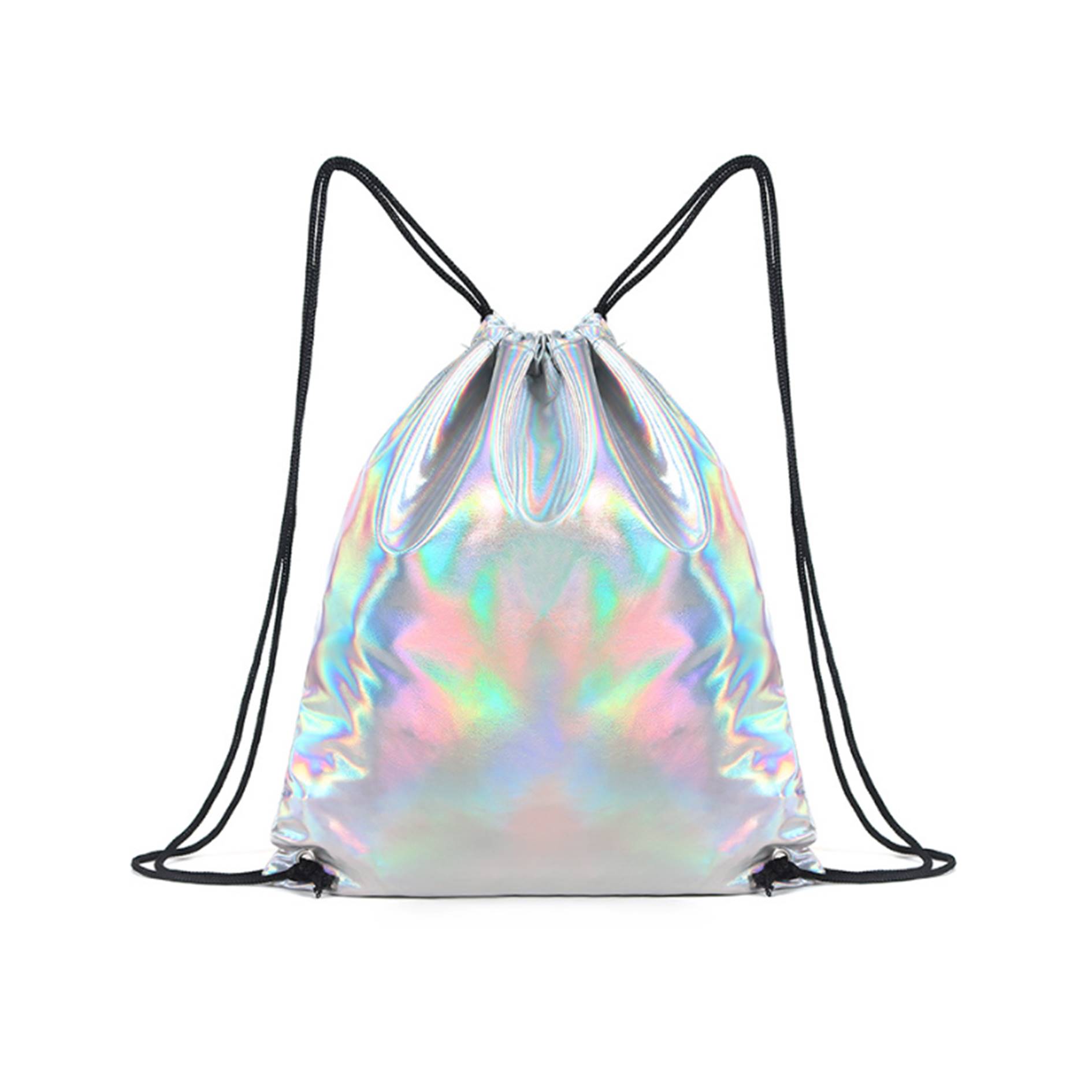 Holographic Laser PU Drawstring Backpack 4
