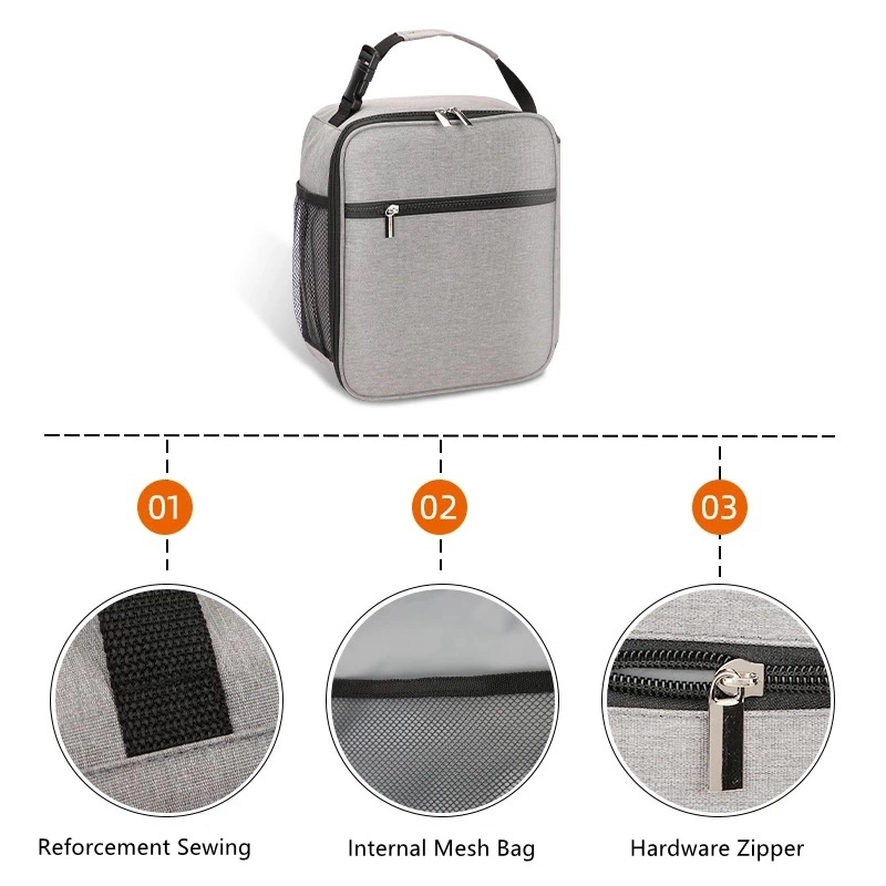 Double-Zipper Handheld Insulated Bag 6