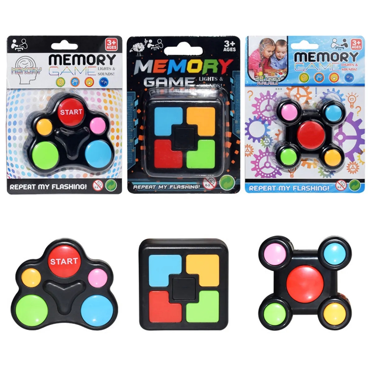 Kids Handheld Light-Up Sound Electric Memory Training Toy 4