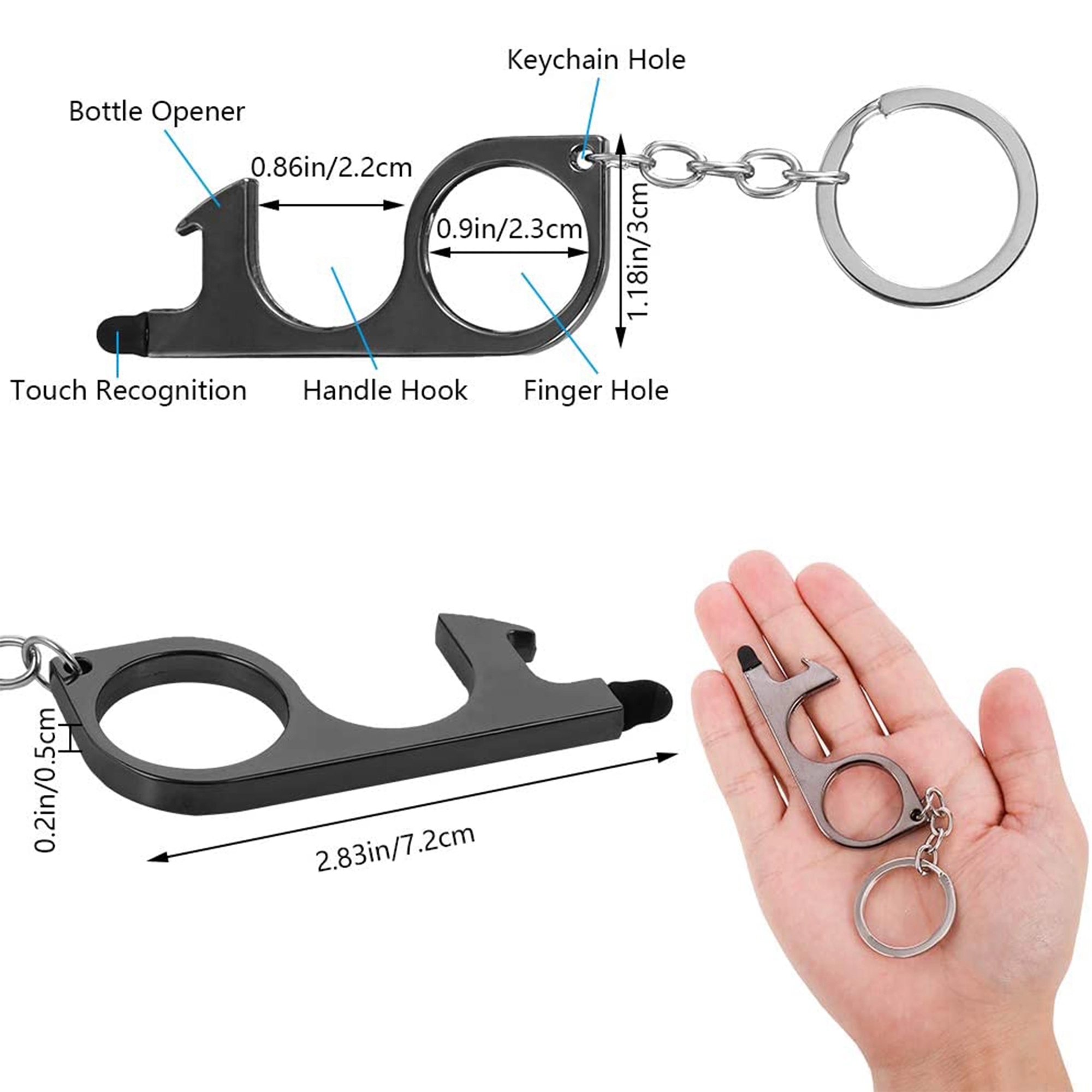 Portable Door Opener Tool With Key Ring 3