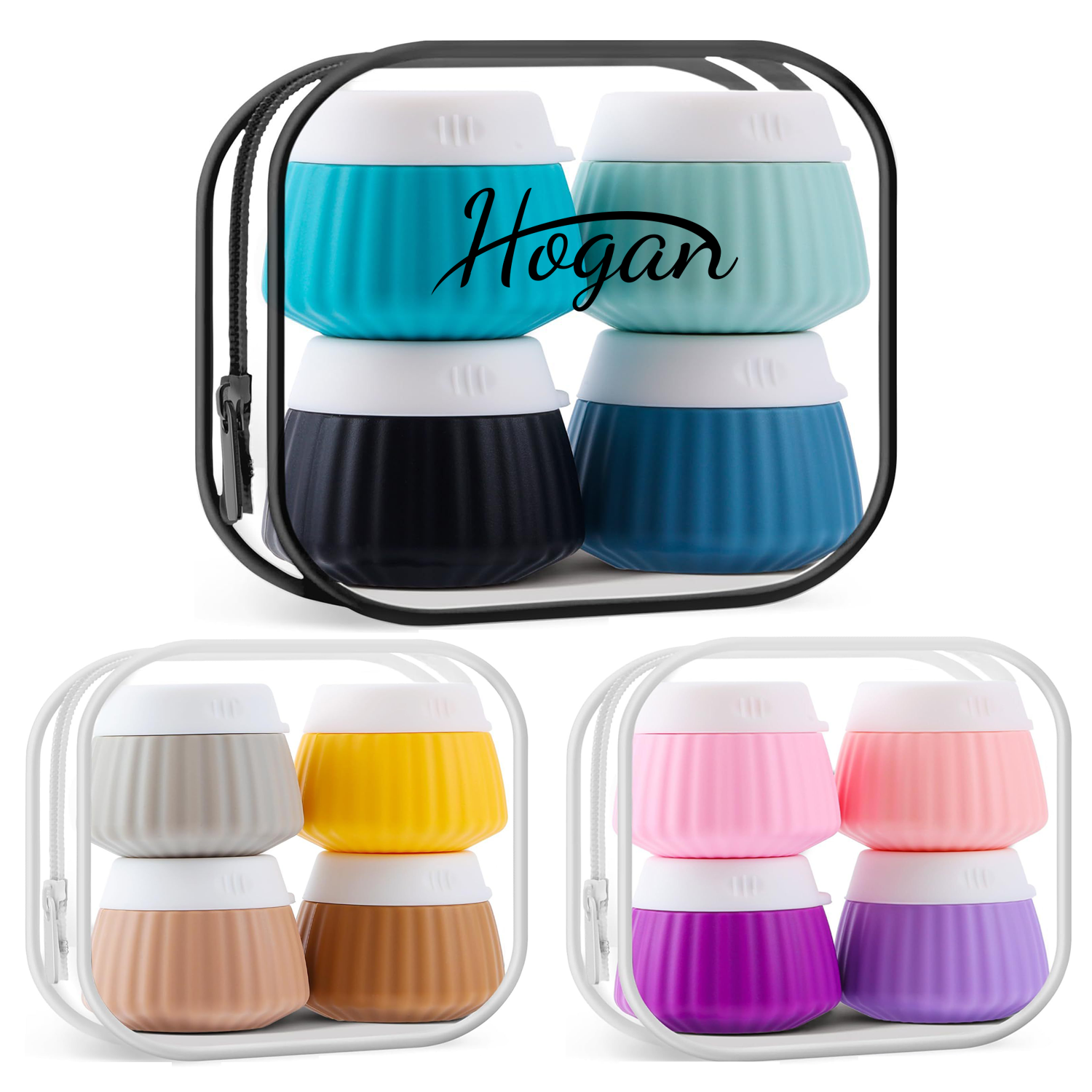 4PCS Silicone Travel Bottle Hand Squeeze Cosmetics Container 2
