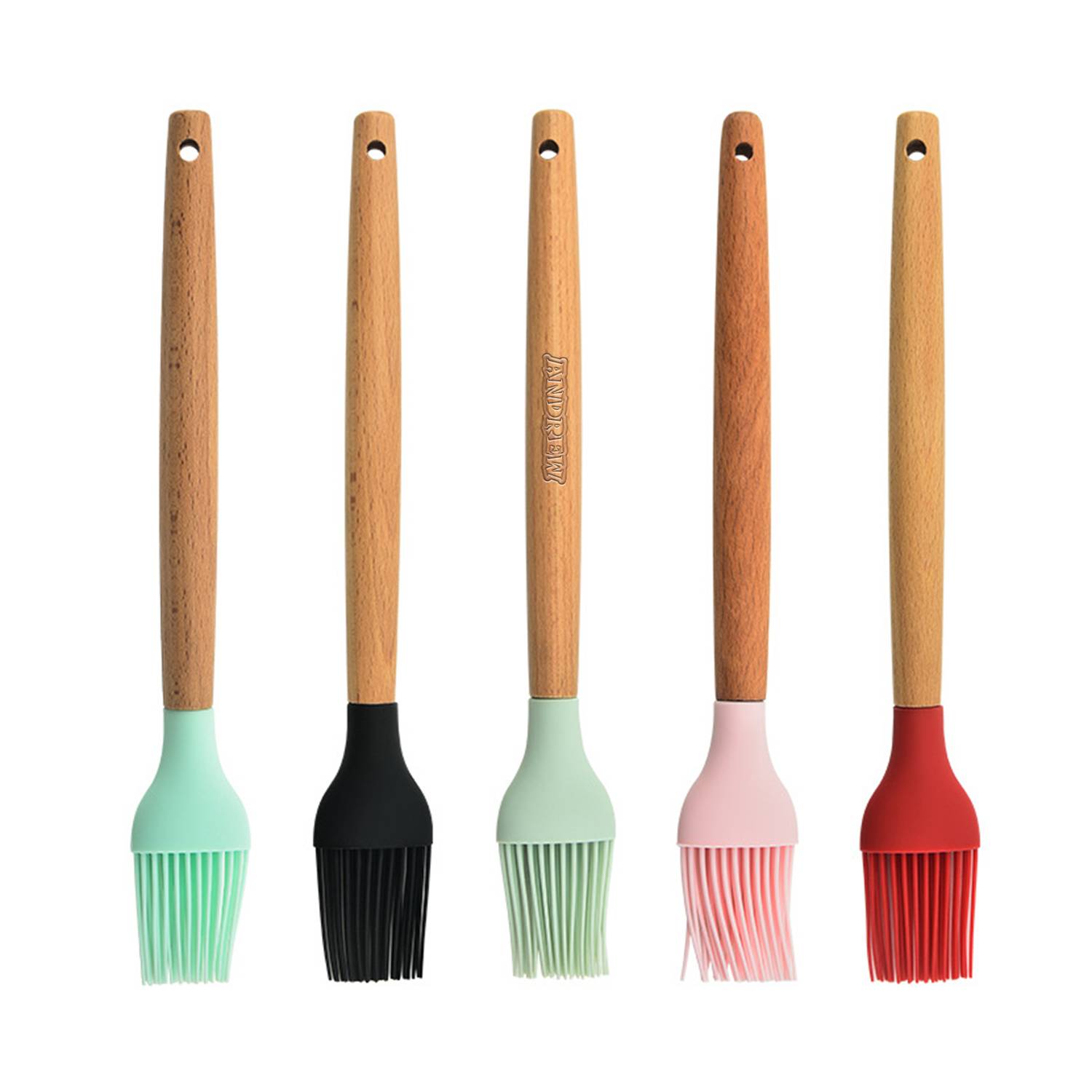 Silicone Kitchen Brush with Wooden Handle, Optional Cooking 2