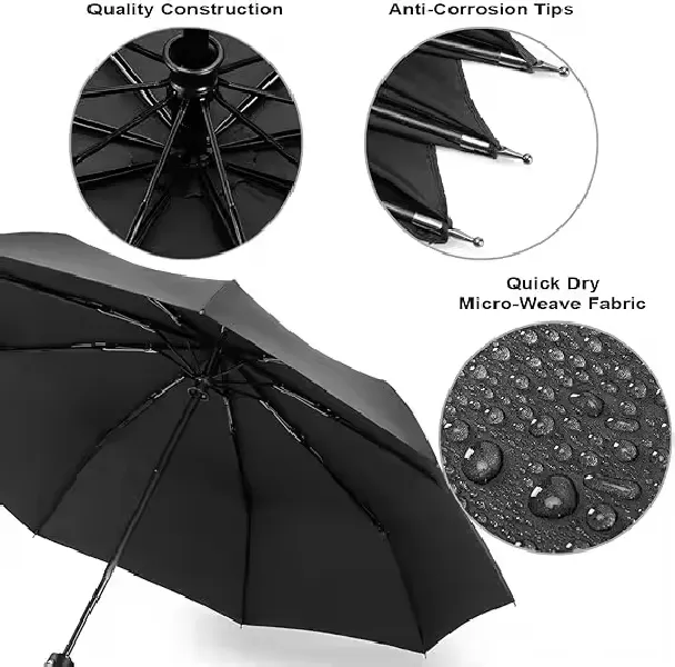 Double Canopy Vented Waterproof Folding Umbrella 6
