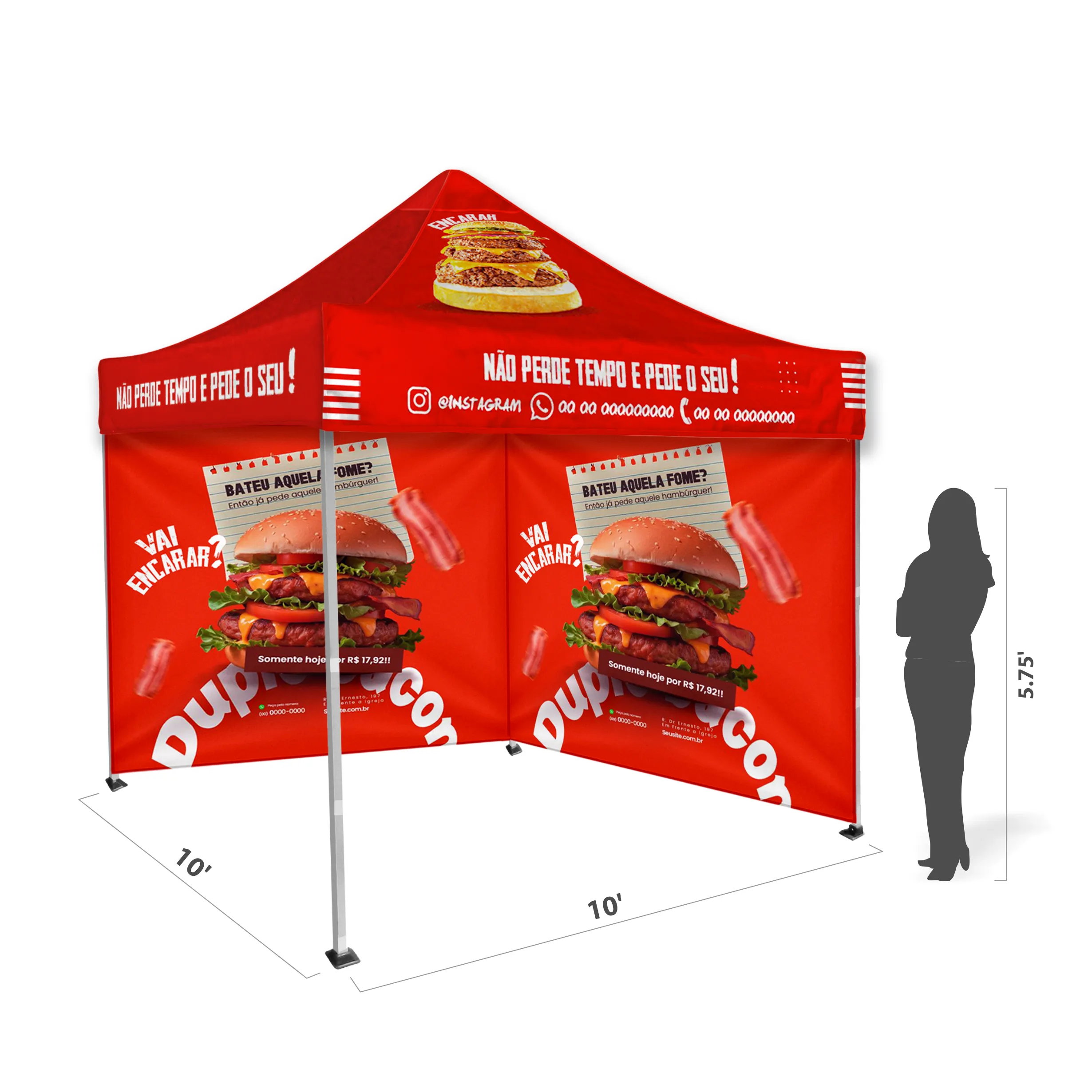 10'x10' Tent Canopy with frame and two full wall 4