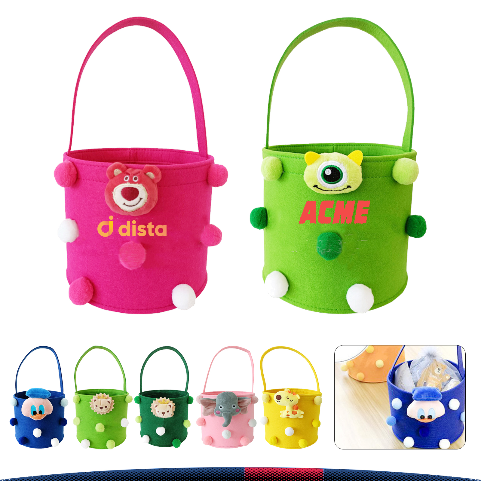 Cartoon Felt Bucket 7
