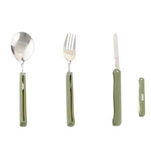 3 In 1 Portable Stainless Steel Flatware Set Fork Knife Spoon With Pouch 9