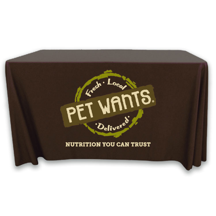 4 ft. x 24 PolyKnit Table Cover (Full Color Logo) 2