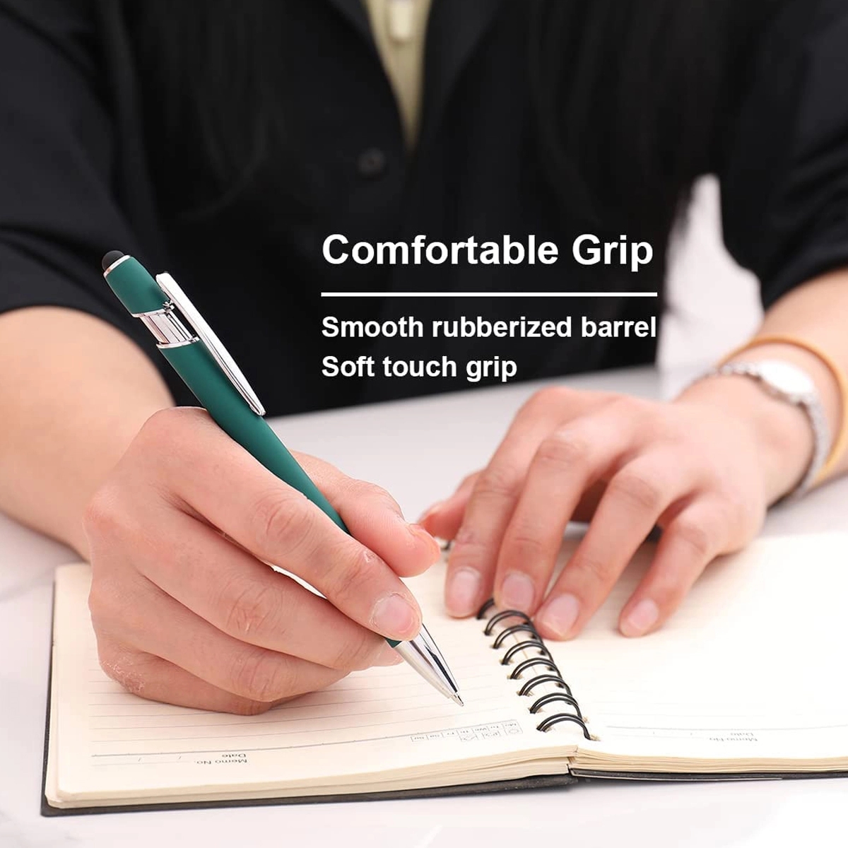 1.0Mm Medium Pointrose Gold Metal Ballpoint Pen With Stylus 3