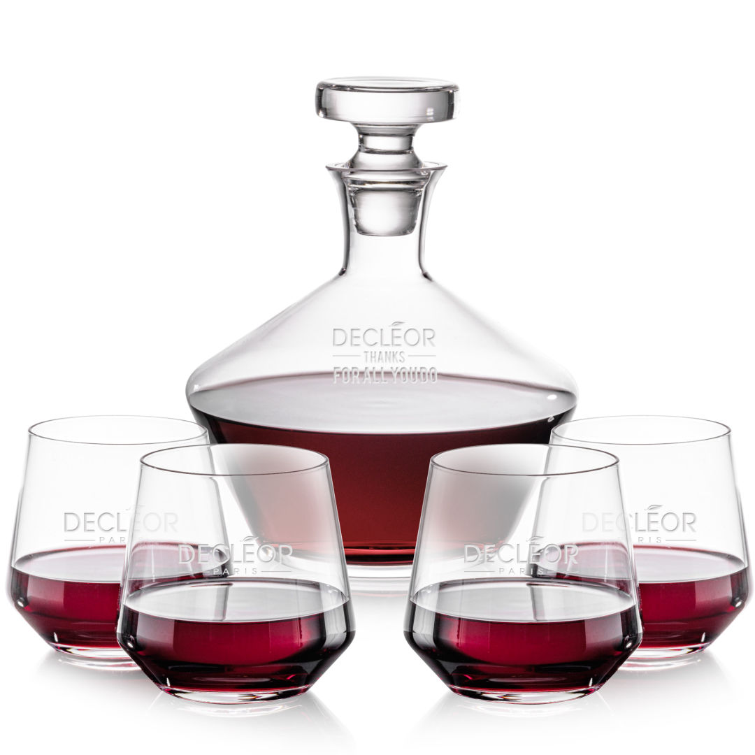 Tucson Decanter & Stemless Wine Set 11