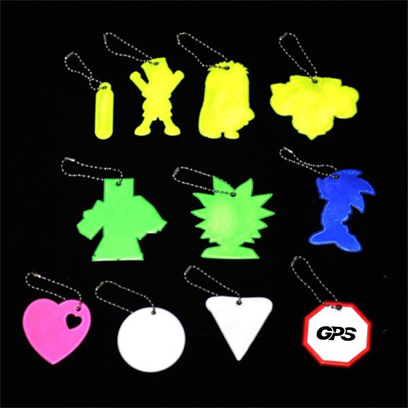 1 1/2" PVC Custom Shape Reflective Pendant Keychain 2